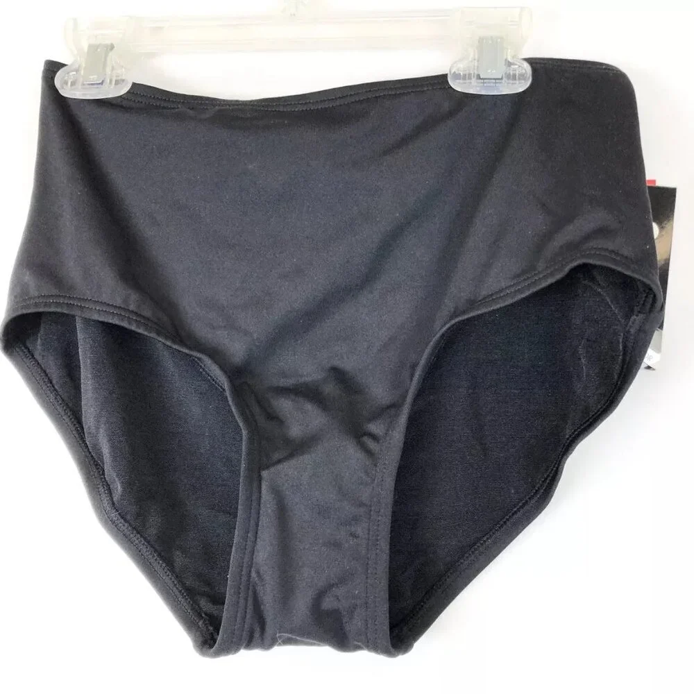 TYR Solid Hi Waist Swim Bottom Black Size 8 Womens